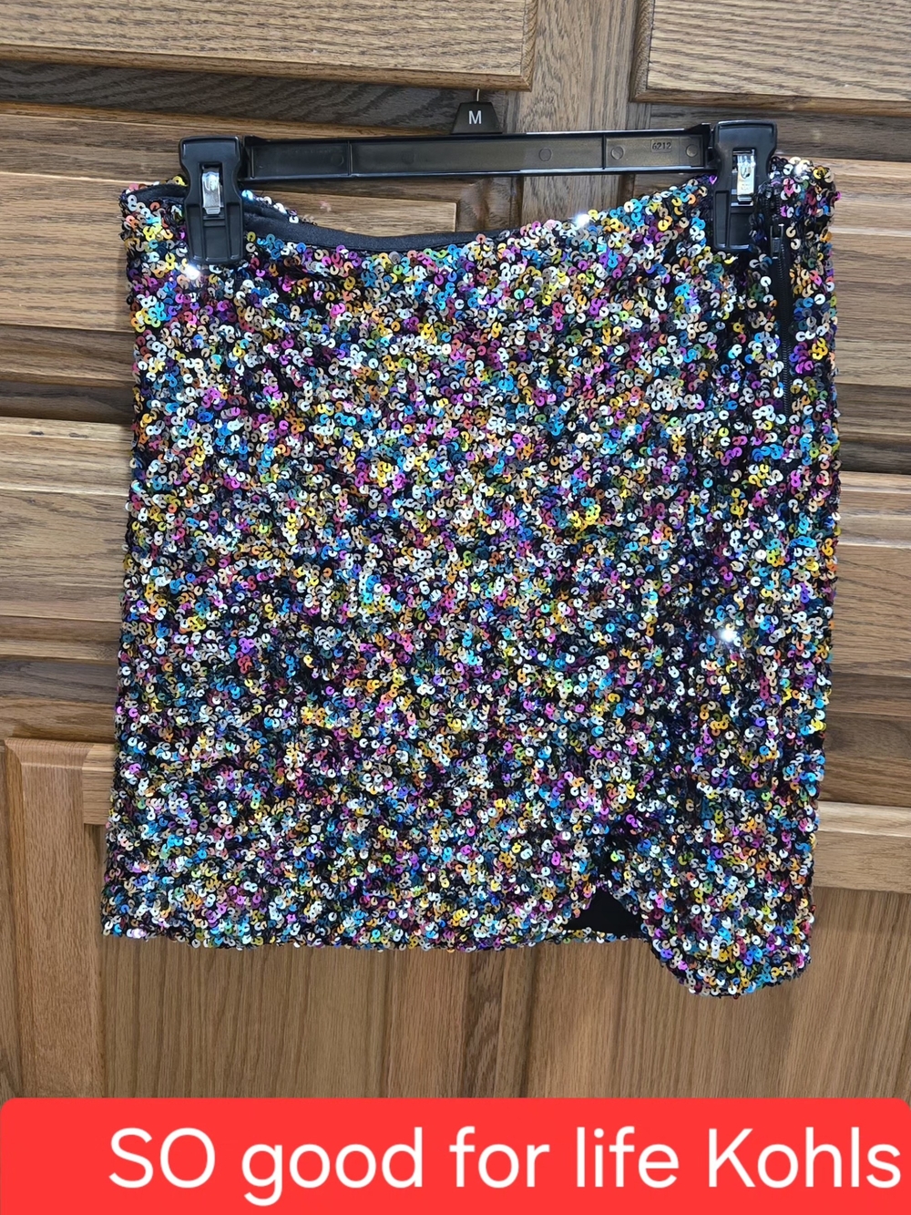 Kohl's Multicolor Sequin Mini Skirt with Black Base